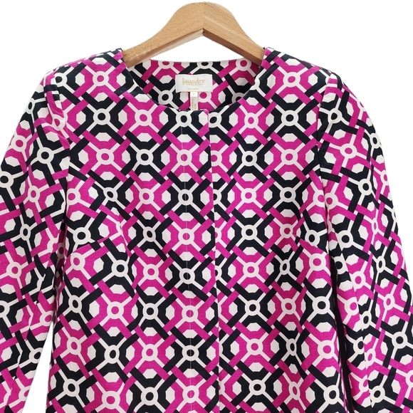 Laundry by Shelli Segal Blazer Jacket Geometric Print 2 - Picture 4 of 11